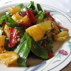 Salad Greens With Oranges, Strawberries and Vanilla Vinaigrette
