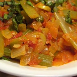 Celery With Tomatoes, Olives and Capers