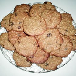 Raisin Peanut Butter Bran Cookies