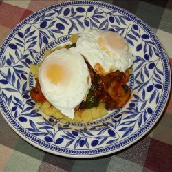 Polenta and Poached Eggs With Spinach and Mushrooms