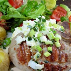 Oregano Lamb Steaks With Lemon, Olive Oil and Feta Cheese Mash