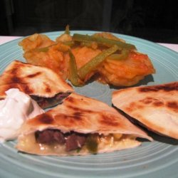 Steak Quesadillas With Hot Peach Salsa