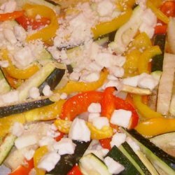 Medley of Oven Roasted Veggies With Lime Juice and Feta Cheese