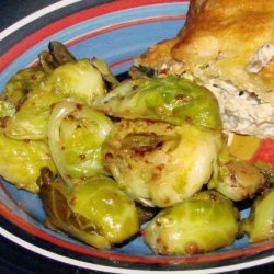 Maple and Dijon Glazed Brussels Sprouts