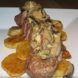 Lamb Leg Steak With Maple Chevre Shiitake Sauce