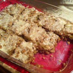 Rhubarb Streusel Bars With Ginger Icing