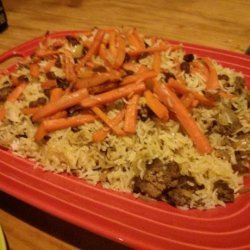 Qaubuli Palau (Yellow Rice With Carrots and Ground Beef)