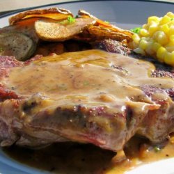 Pan-Seared Steaks With Honey-Mustard Pan Juice