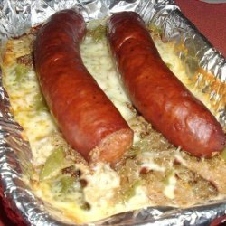 Cheesy Smoked Sausage & Sauerkraut Casserole!