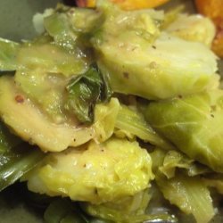 Braised Brussels Sprouts in Mustard Sauce