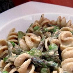 Fusilli With Lemon Cream Sauce, Asparagus, and Peas