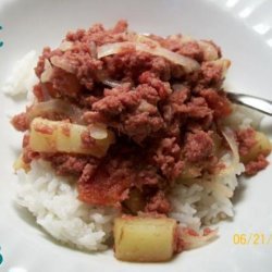 Filipino Corned Beef Hash over Rice