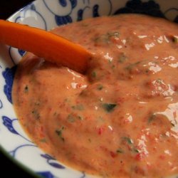 Guilt Free Creamy Roasted Red Pepper & Basil Dip (Low Fat)