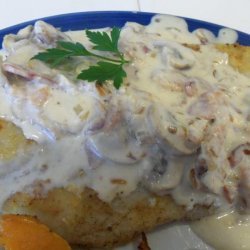 Pan-Fried Fish With Bacon-Mushroom Sauce