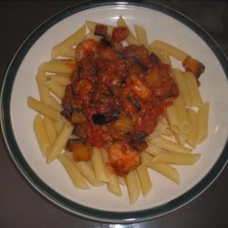 Spaghetti With Shrimp and Eggplant (Aubergine)