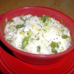 Baked Goats Cheese Scallion Mashed Potatoes