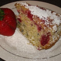 Fresh Corn Cake With Raspberries