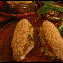 Cashew Crusted Stuffed Tilapia