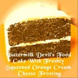 Buttermilk Devil's Food Cake With Freshly Squeezed Orange Cream Cheese Frosting