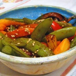Sesame Snap Peas With Carrots and Peppers
