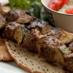 Spicy Lamb Shish Kebabs With Greek Pita Bread