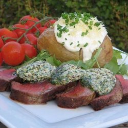 Sacré Boeuf Sirloin Steak Topped With Mustard Herb Butter