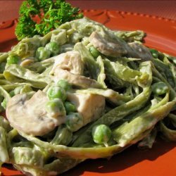 Peas and Mushroom Alfredo