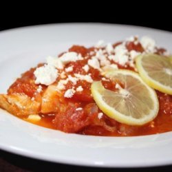 Tomato-Braised Fish Wth Feta and Lemon