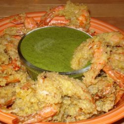 Peruvian Quinoa Shrimp Chicharrones With Green Aji Sauce