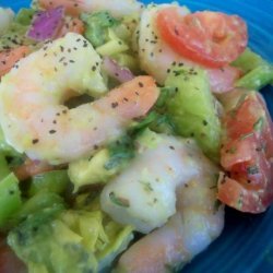 Shrimp Salad With Avocado, Celery and Red Onion