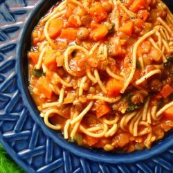 Italian Spaghetti Soup With Garlic