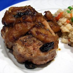 Chinese Pork Chops W/ Peach Sauce