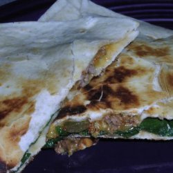 Beef, Blue Cheese and Spinach Quesadillas