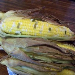 Scallion Butter Sauce Grilled Inside the Corn Husk