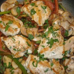 Chicken Bell Peppers Onions and Mushrooms With Marsala