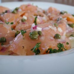 Smoked Salmon Carpaccio With Extra Virgin Olive Oil and Lemon