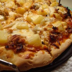 Leftover BBQ Pulled Pork (Or Shredded Chicken) Pizza W/Pineapple