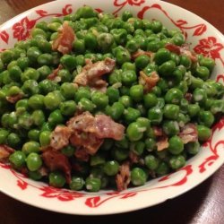 Peas With Mushrooms, Bacon & Cream