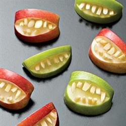 Halloween Fruit Apple Teeth Treats