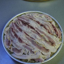 Un-Layered Bratwurst & Sauerkraut Bacon-Bake