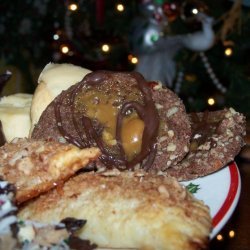 Caramel Filled Chocolate Cookies Drizzled With Chocolate