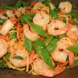 Prawn (Shrimp) and Snowpea Noodle Stir Fry