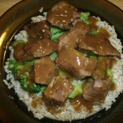 Braised Beef Tips over Rice