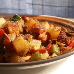 Peppers and Greens Skillet Hash