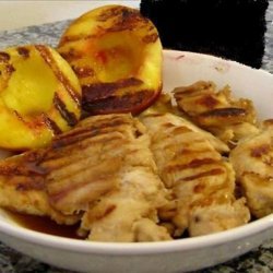 bourbon glazed chicken and peaches