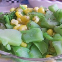 Steamed Broccoli and Corn with Marjoram