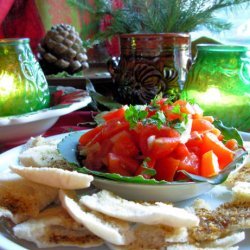 Spicy Pita Crisps (Chips) Served With Salsa Fresca