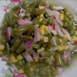 Green Bean, Corn and Pea Marinated Salad