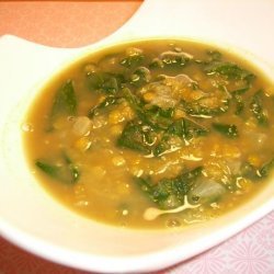 Curried Red Lentil and Spinach Soup