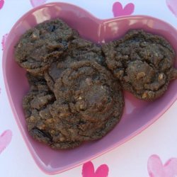 Chocolate Fudge Cookies With Toffee & Dried Cherries